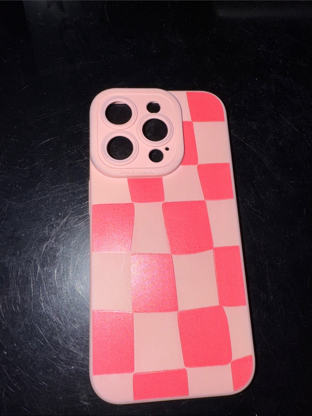 Pink Checkerboard Phone Case - Soft Pink & Coral